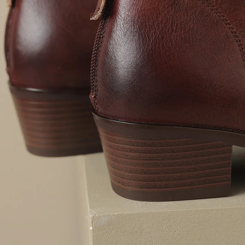 Sage | Bottines à talon bas de luxe
