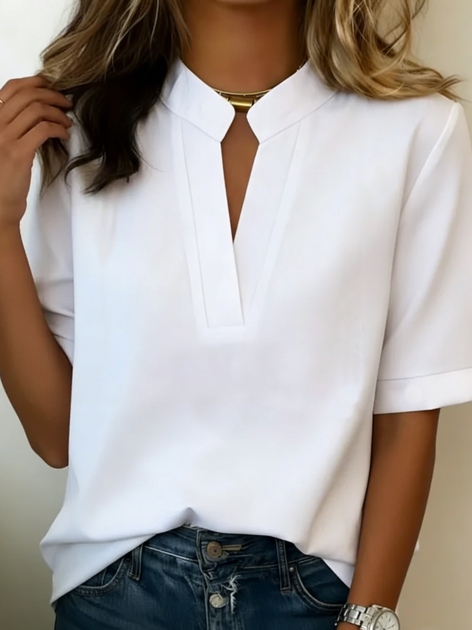Rhea | Casual V-Neck Blouse