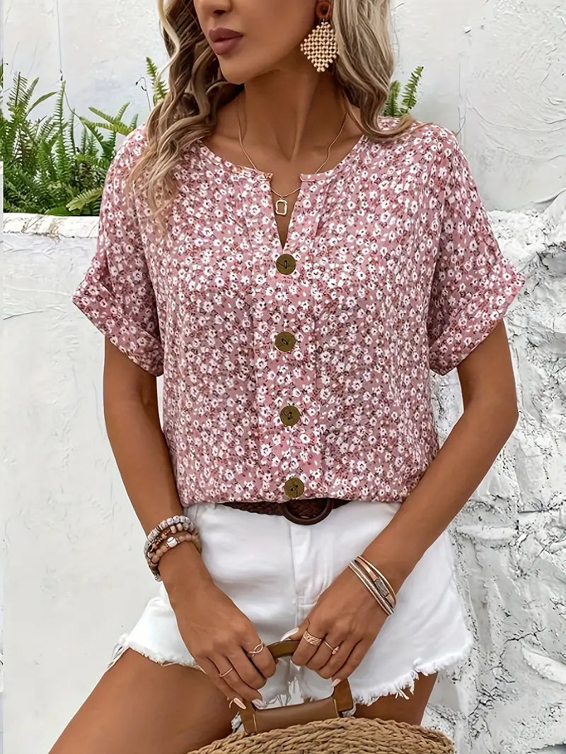 Mia | Elegant Floral Print Blouse