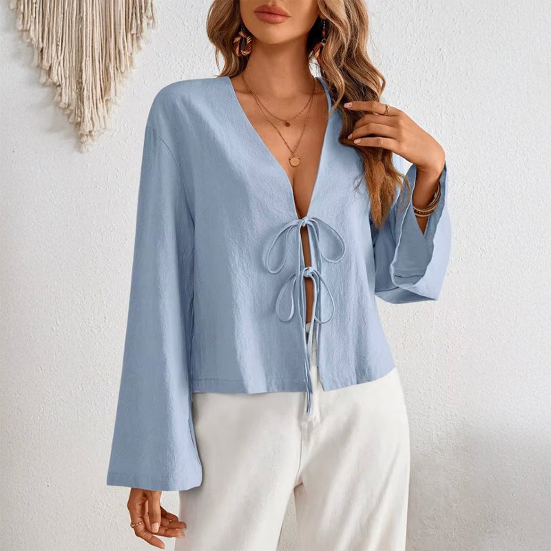Lucy | Striking Lace-Up Blouse