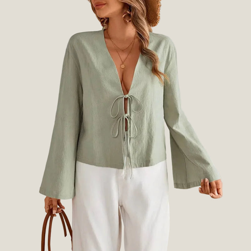 Lucy | Striking Lace-Up Blouse