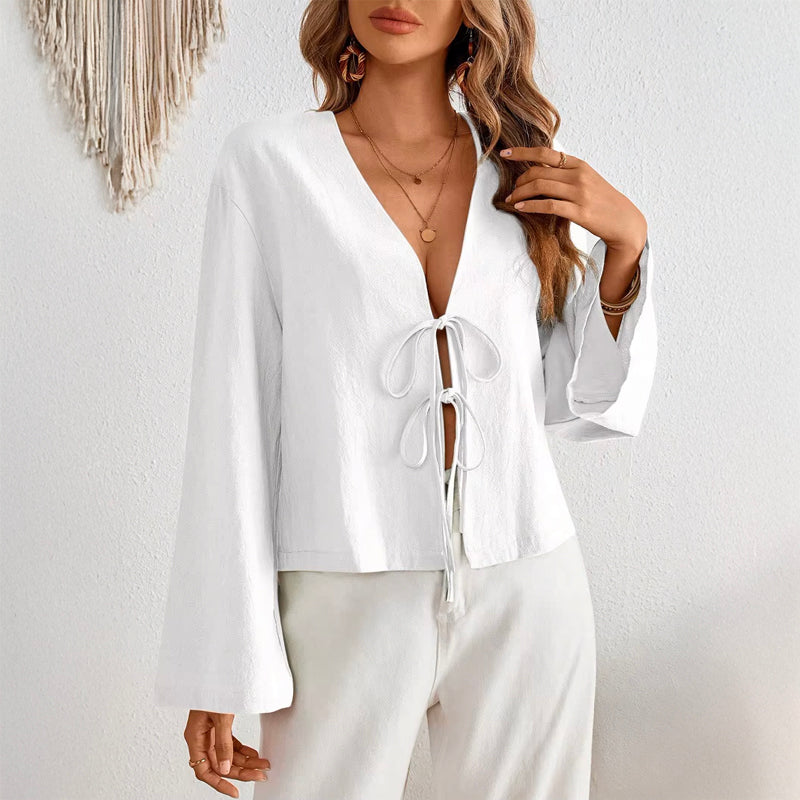 Lucy | Striking Lace-Up Blouse