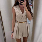Sienna | Sleeveless Romper With Belt