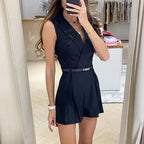 Sienna | Sleeveless Romper With Belt