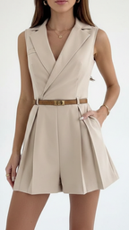Sienna | Sleeveless Romper With Belt