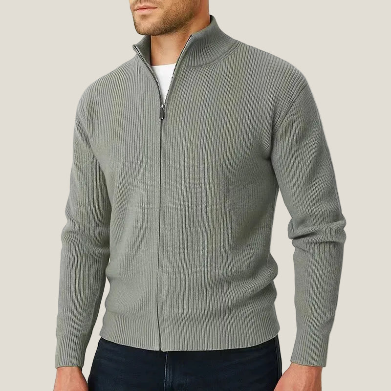 Daniel | Classic Ribbed Full-Zip Cardigan