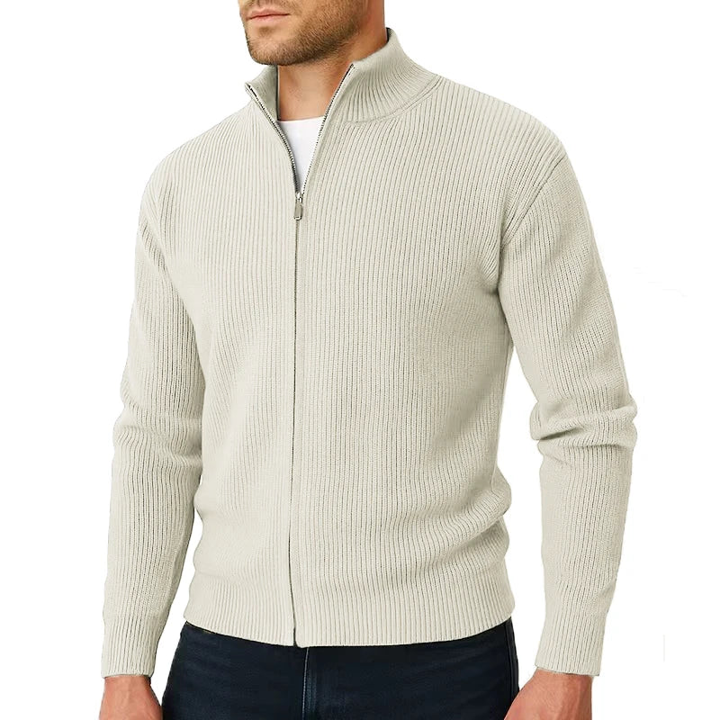 Daniel | Classic Ribbed Full-Zip Cardigan