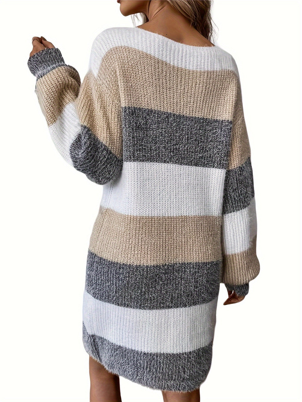 Madison | Comfortable Striped Sweater Dress