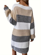 Madison | Comfortable Striped Sweater Dress