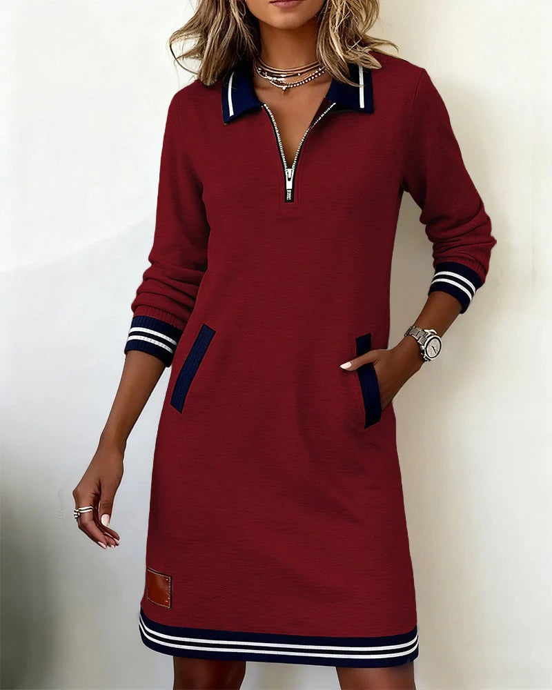 Hannah | Zip Neck Dress