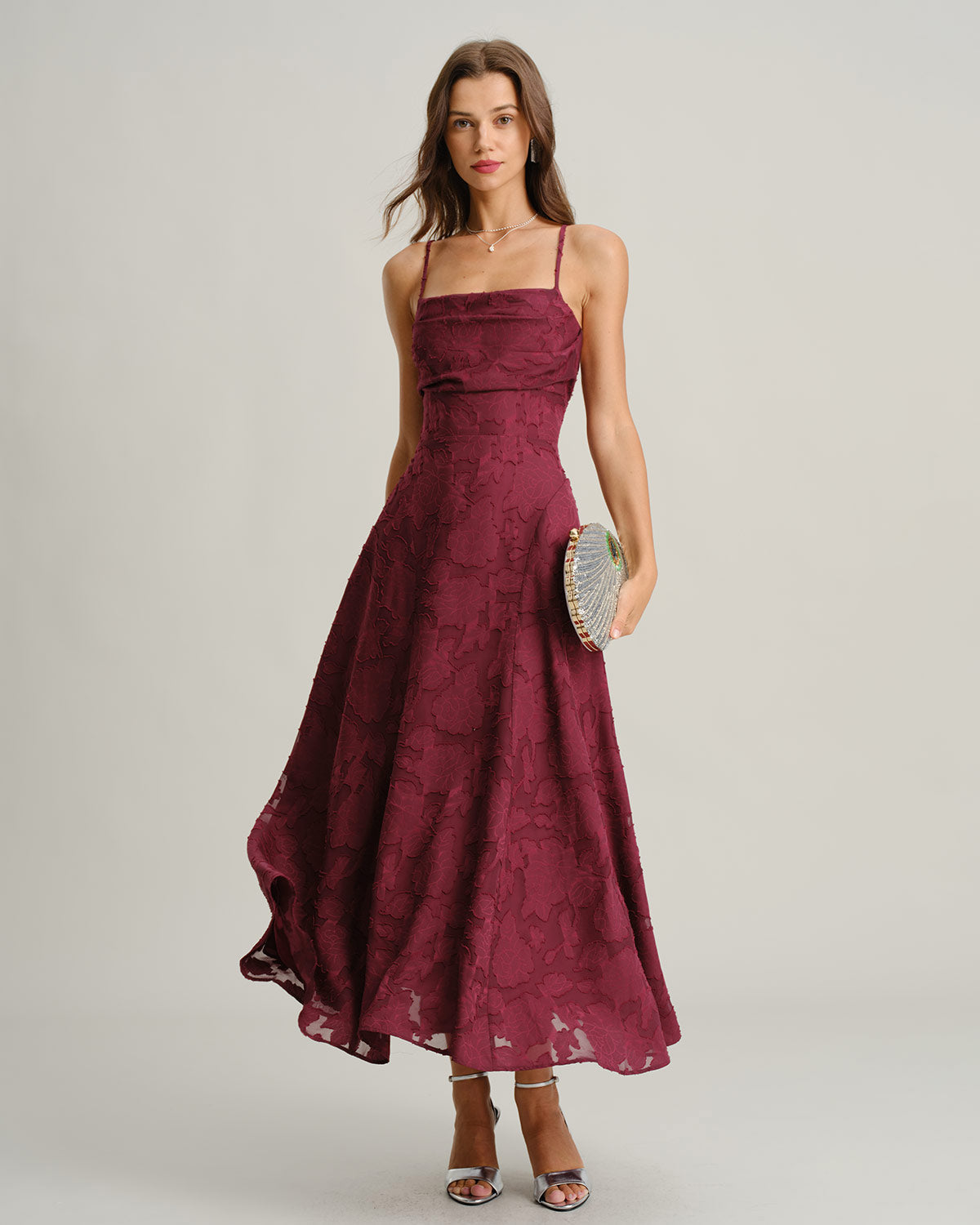 Valentina | Jacquard Slip Maxi Dress