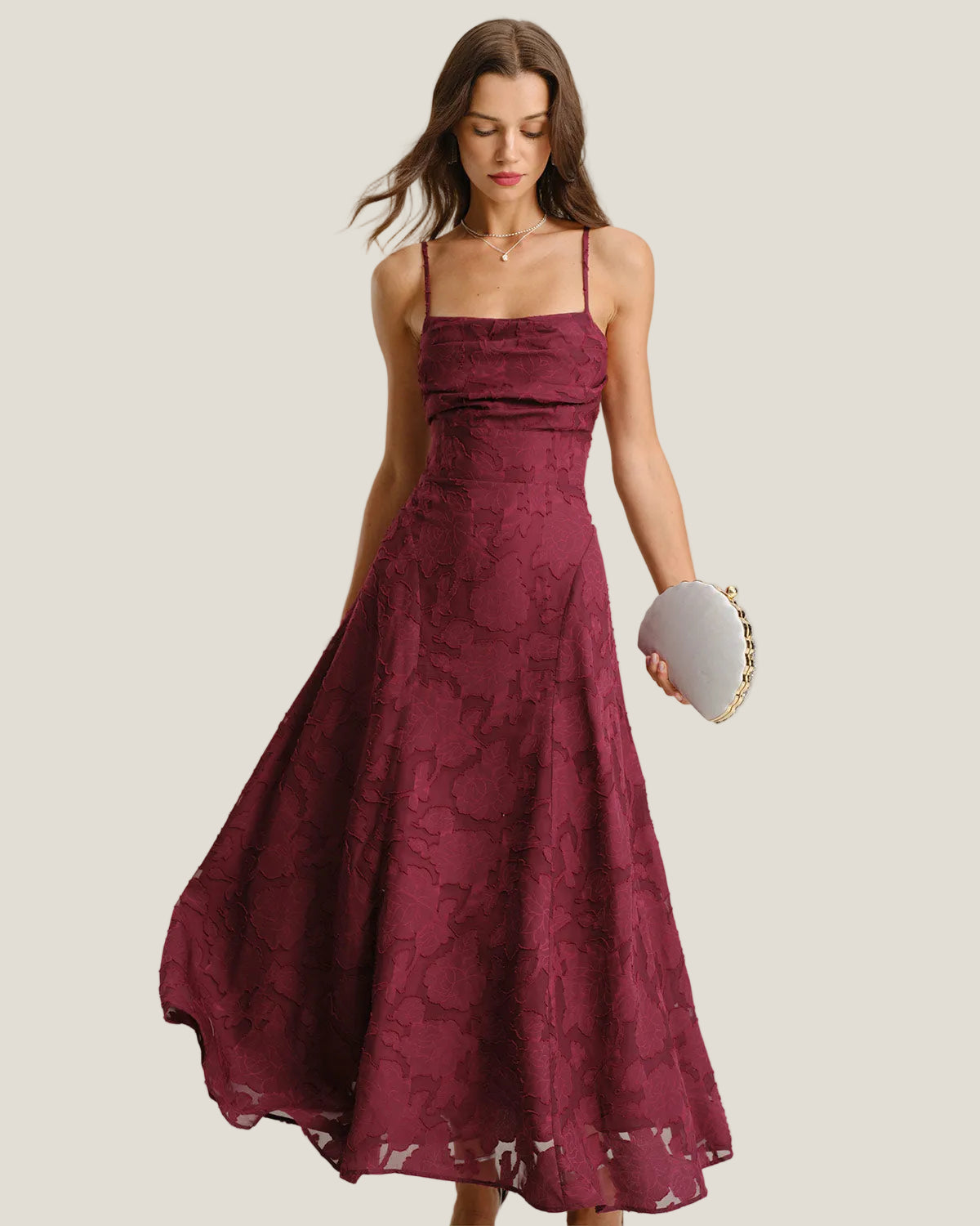 Valentina | Jacquard Slip Maxi Dress